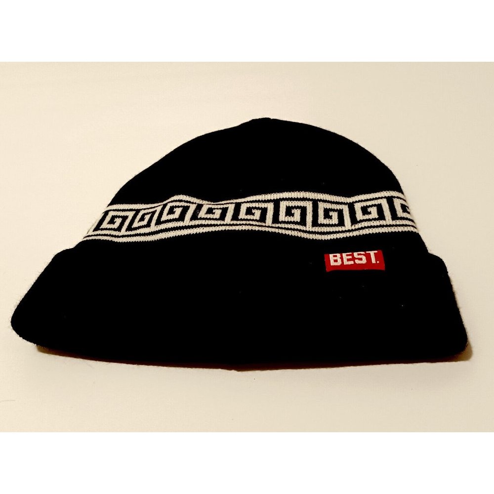Breezy Excursion Black and White Pattern Beanie Best NWOT Unisex - Picture 3 of 9